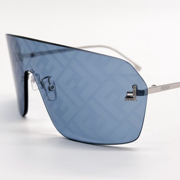 NEW FE4121US 16V BLUE SILVER UNISEX SHIELD SUNGLASSES FENDI FE4121US - Picture 4 of 9